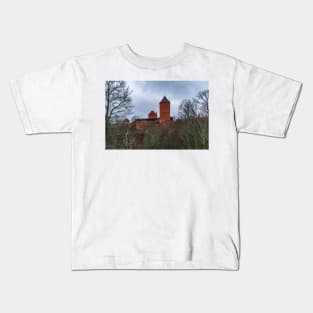 Ruins With tall cylindrical tower of Turaida Medieval Castle Kids T-Shirt